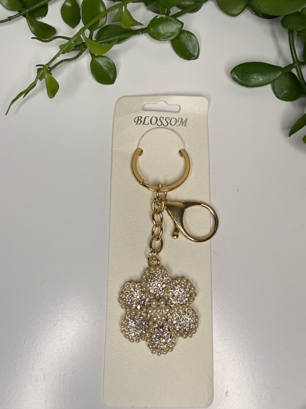 Blossom Gold Floral Keychain/ Bag Charm - Picture 3 of 4